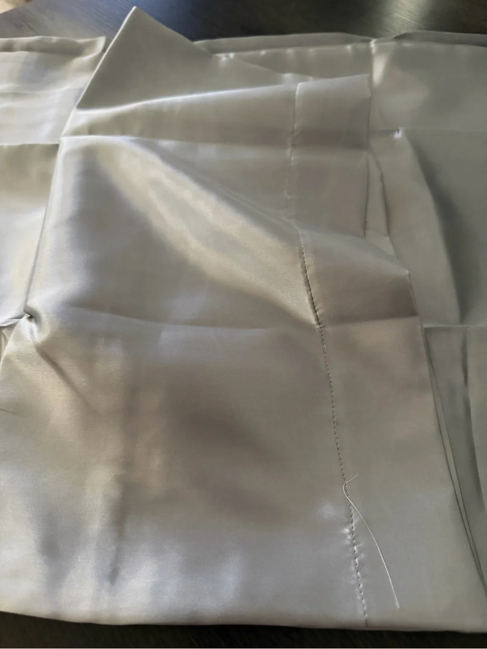 Silver Grey Satin Pillowcase - Queen